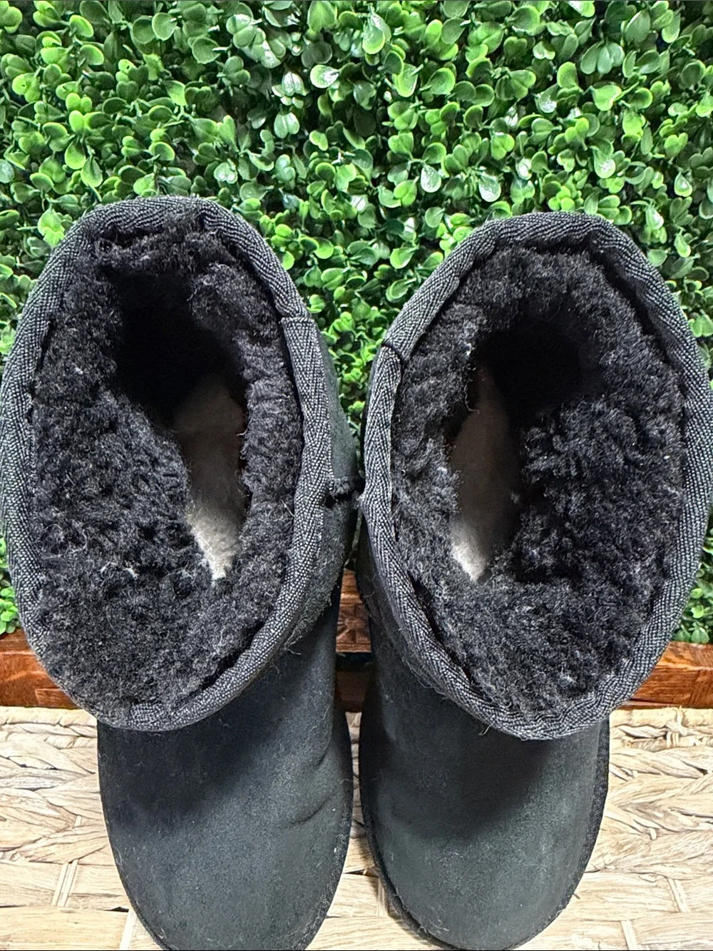 UGG Kids Short Boot with Logo Strap in Black